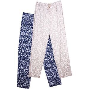 Keanu Womens/Ladies Viscose Pajama Bottoms (Pack of 2) / Blue/Gray
